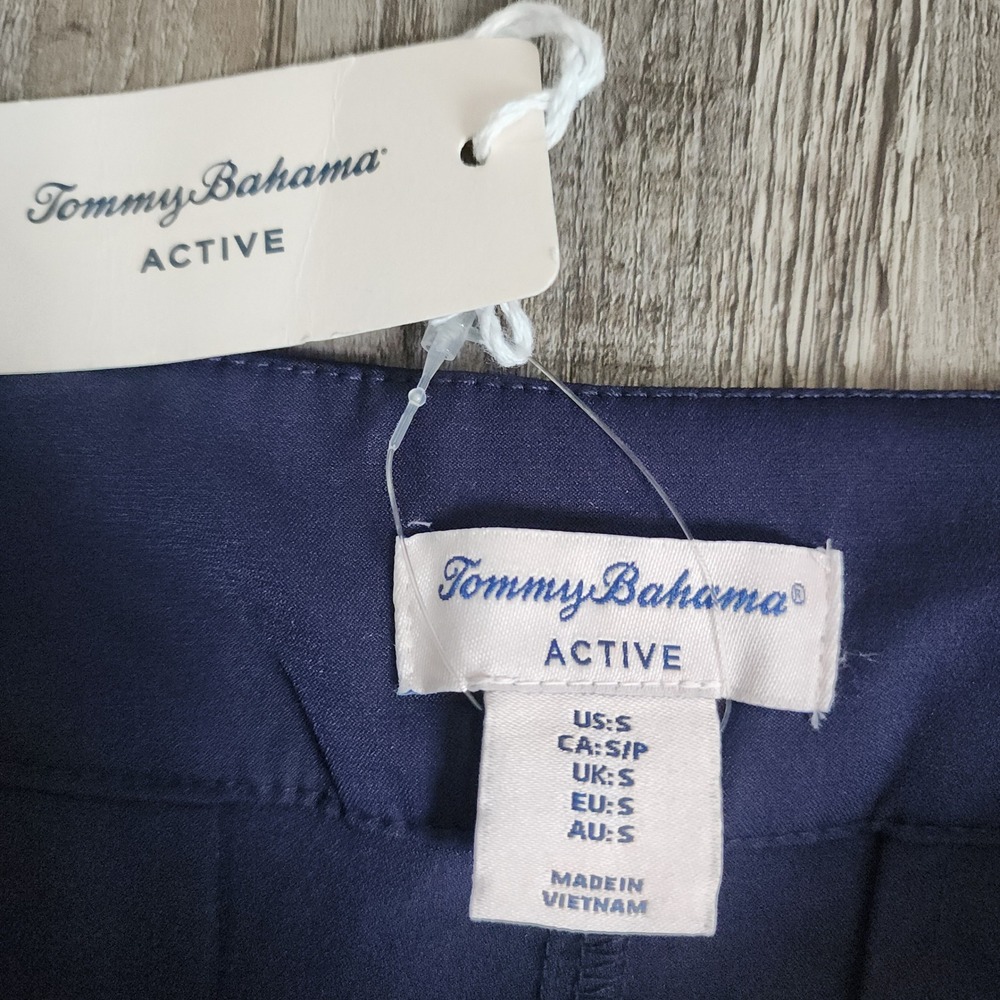 Tommy Bahama Active Shorts Womens Small Blue Zipper Pocket Golf Tennis Stretch - Picture 2 of 7